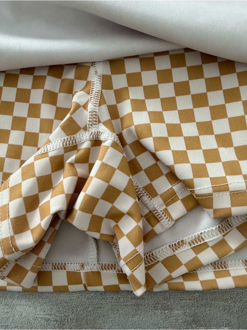 Aeropostale Checkerboard 2 Piece Tennis Skort/Tank Tan White Size Medium - Picture 6 of 11